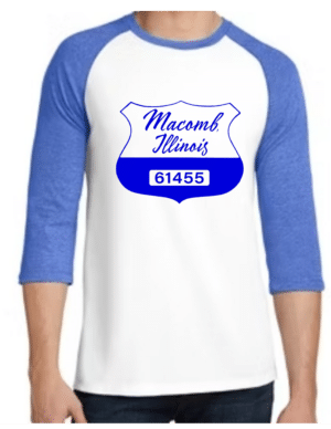 Vintage Macomb Shield Baseball Tee
